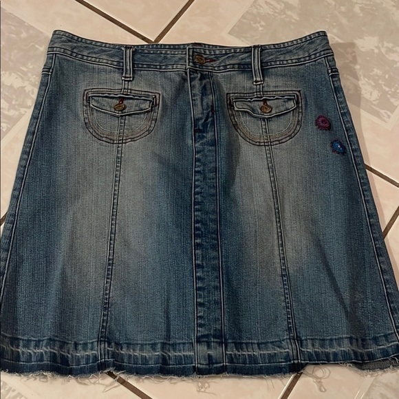 Blue VINTAGE Mini A-Line Denim Skirt for Casual Wear - Picture 1 of 5